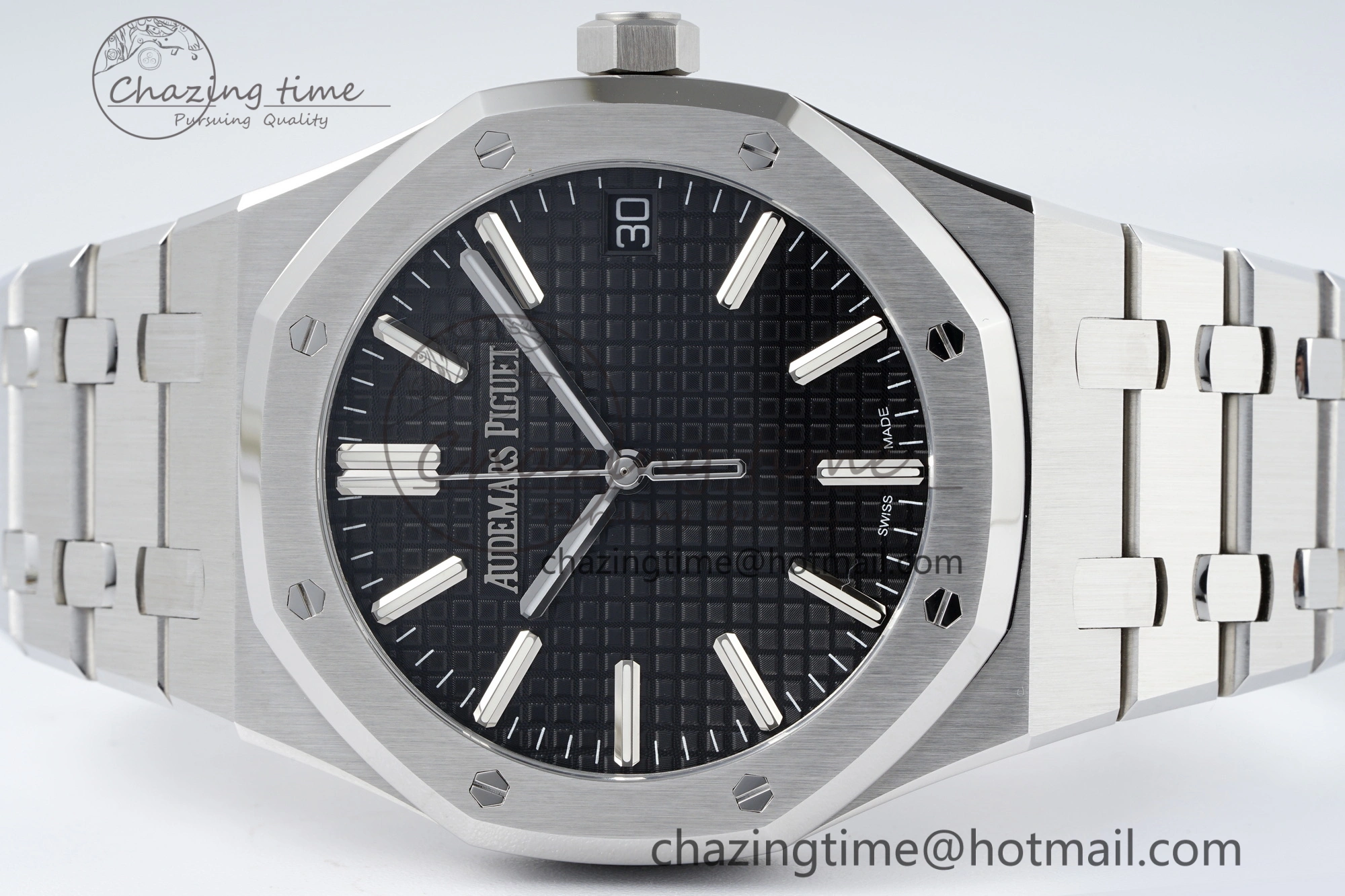 Classic Royal Oak 41mm 15510 “50th Anniversary” SS ZF 1:1 Best Edition Black Textured Dial on SS Bracelet A 4664