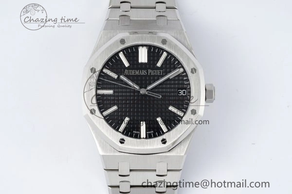 Classic Royal Oak 41mm 15510 “50th Anniversary” SS ZF 1:1 Best Edition Black Textured Dial on SS Bracelet A 4664
