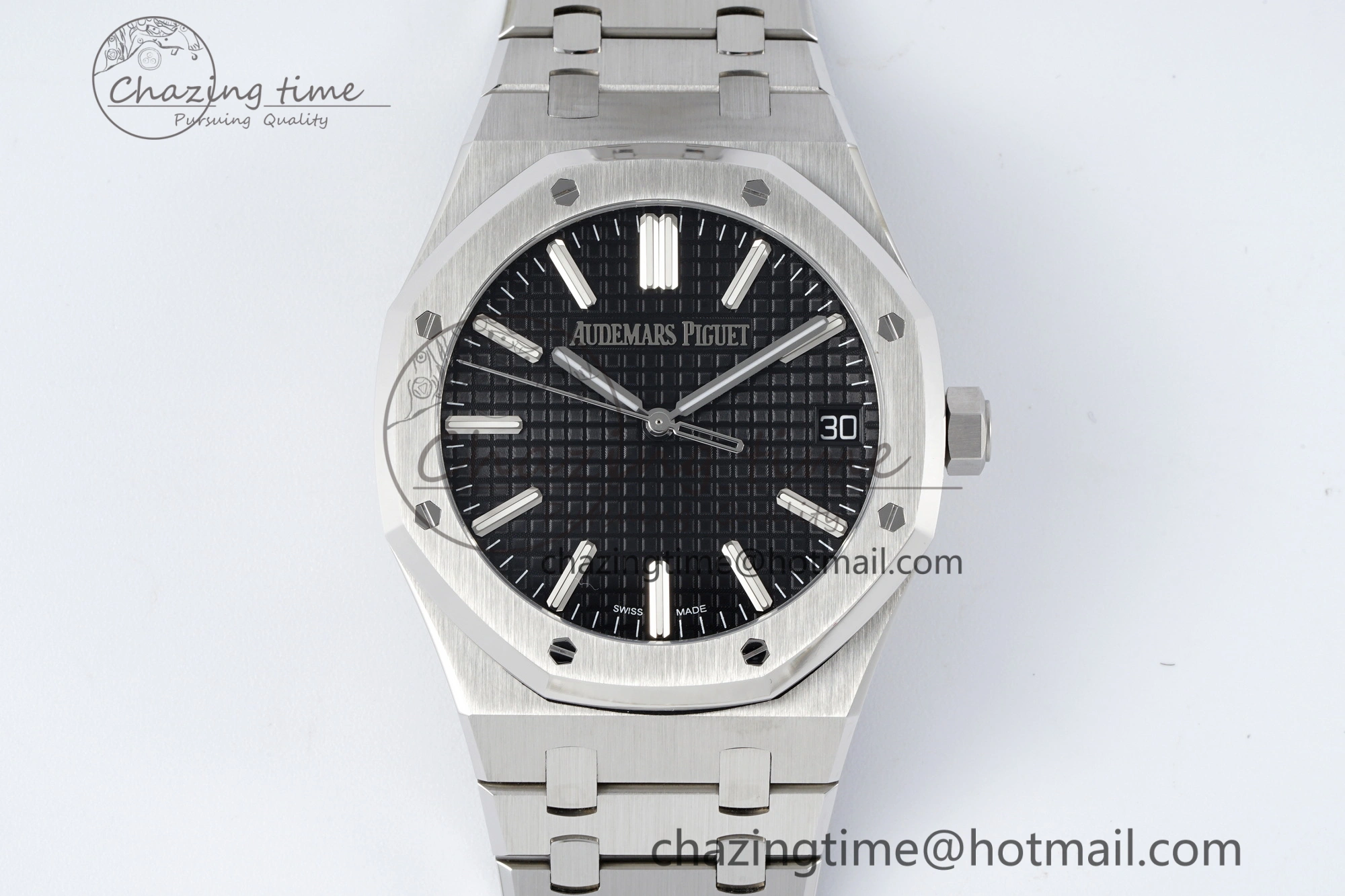 Classic Royal Oak 41mm 15510 “50th Anniversary” SS ZF 1:1 Best Edition Black Textured Dial on SS Bracelet A 4664