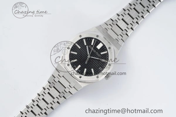 Classic Royal Oak 41mm 15510 “50th Anniversary” SS ZF 1:1 Best Edition Black Textured Dial on SS Bracelet A 4664