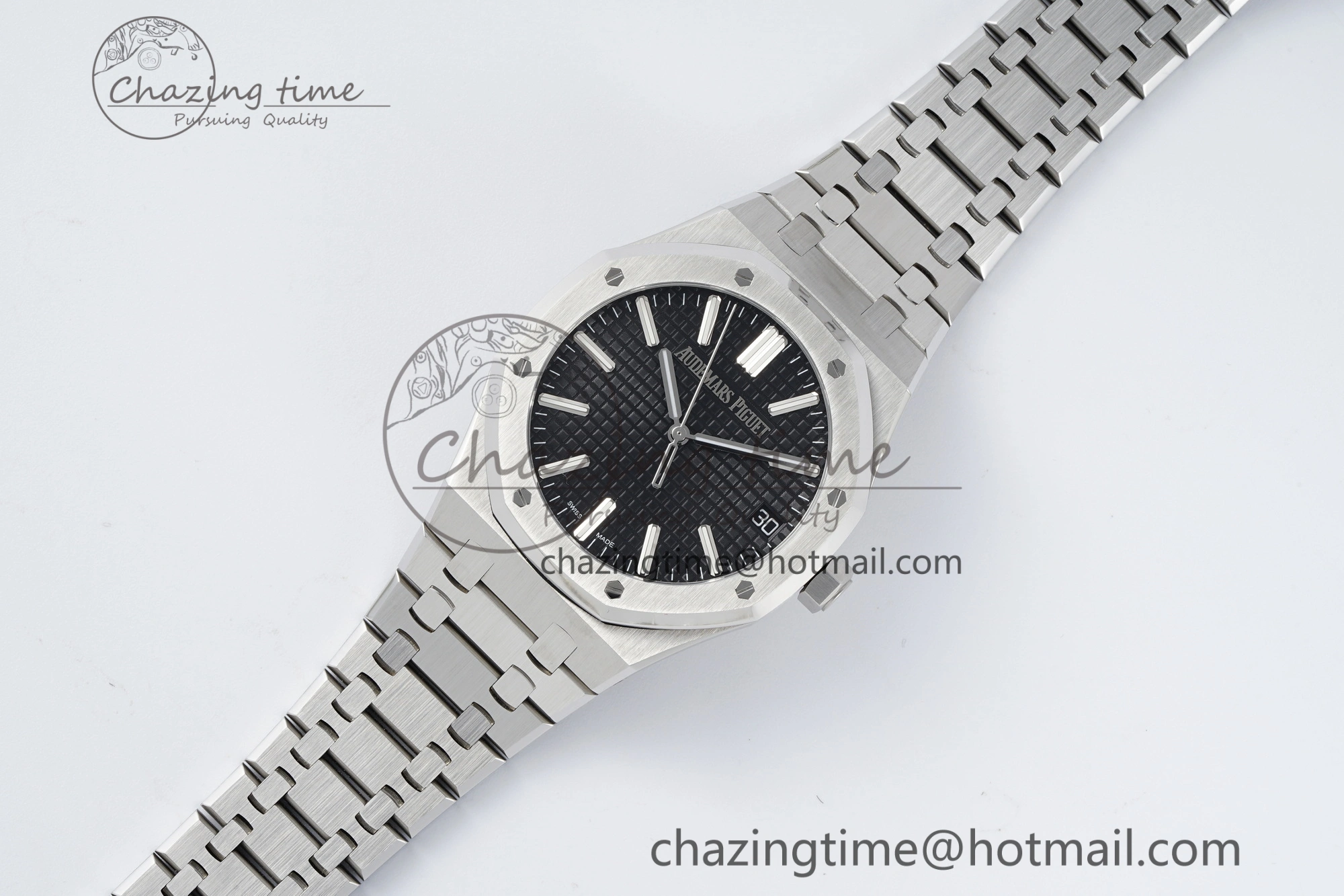 Classic Royal Oak 41mm 15510 “50th Anniversary” SS ZF 1:1 Best Edition Black Textured Dial on SS Bracelet A 4664