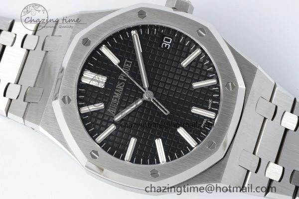 Classic Royal Oak 41mm 15510 “50th Anniversary” SS ZF 1:1 Best Edition Black Textured Dial on SS Bracelet A 4664