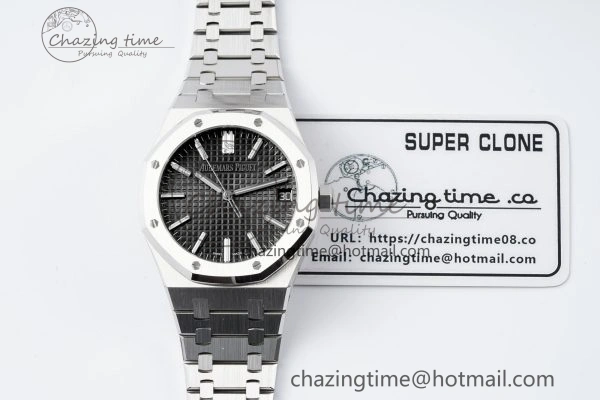 Classic Royal Oak 41mm 15510 “50th Anniversary” SS ZF 1:1 Best Edition Black Textured Dial on SS Bracelet A 4664