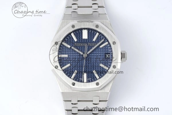 Colorful Royal Oak 41mm 15510 “50th Anniversary” SS ZF 1:1 Best Edition Blue Textured Dial on SS Bracelet A 4662