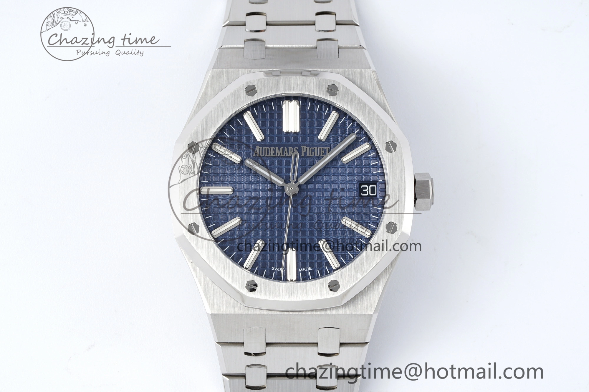Colorful Royal Oak 41mm 15510 “50th Anniversary” SS ZF 1:1 Best Edition Blue Textured Dial on SS Bracelet A 4662