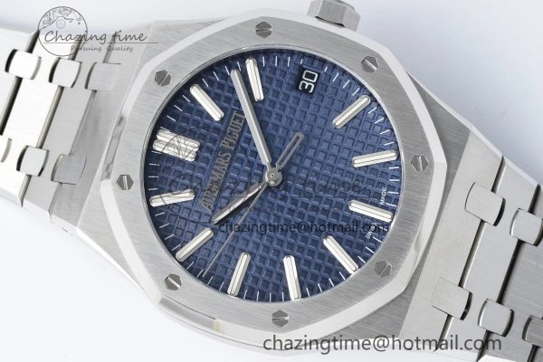 Colorful Royal Oak 41mm 15510 “50th Anniversary” SS ZF 1:1 Best Edition Blue Textured Dial on SS Bracelet A 4662