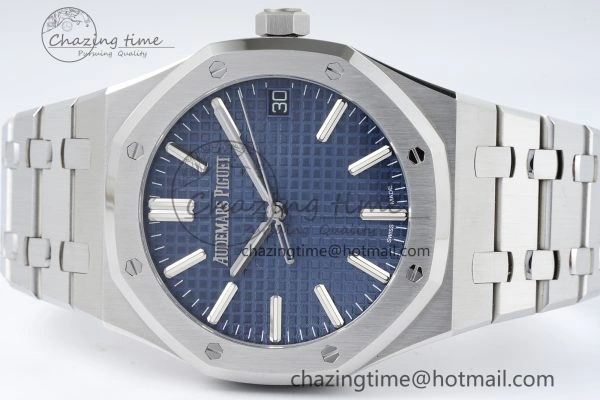 Colorful Royal Oak 41mm 15510 “50th Anniversary” SS ZF 1:1 Best Edition Blue Textured Dial on SS Bracelet A 4662