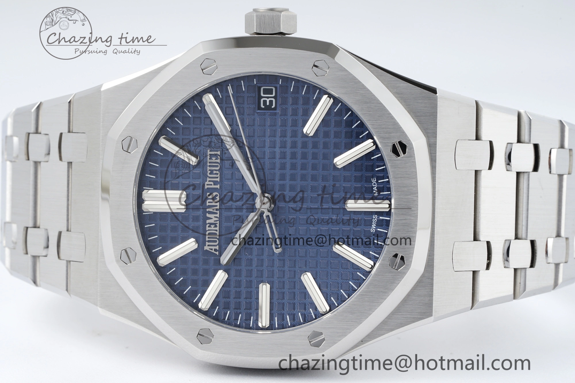 Colorful Royal Oak 41mm 15510 “50th Anniversary” SS ZF 1:1 Best Edition Blue Textured Dial on SS Bracelet A 4662