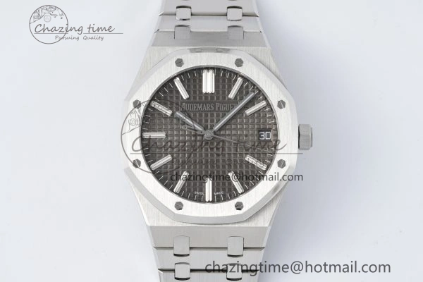 Supportive Royal Oak 41mm 15510 “50th Anniversary” SS ZF 1:1 Best Edition Gray Textured Dial on SS Bracelet A 4660