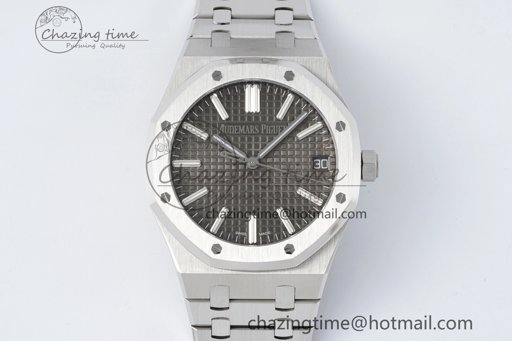 Supportive Royal Oak 41mm 15510 “50th Anniversary” SS ZF 1:1 Best Edition Gray Textured Dial on SS Bracelet A 4660
