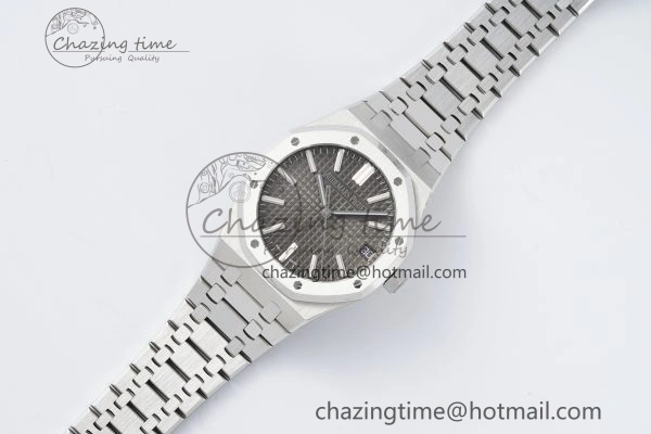 Supportive Royal Oak 41mm 15510 “50th Anniversary” SS ZF 1:1 Best Edition Gray Textured Dial on SS Bracelet A 4660