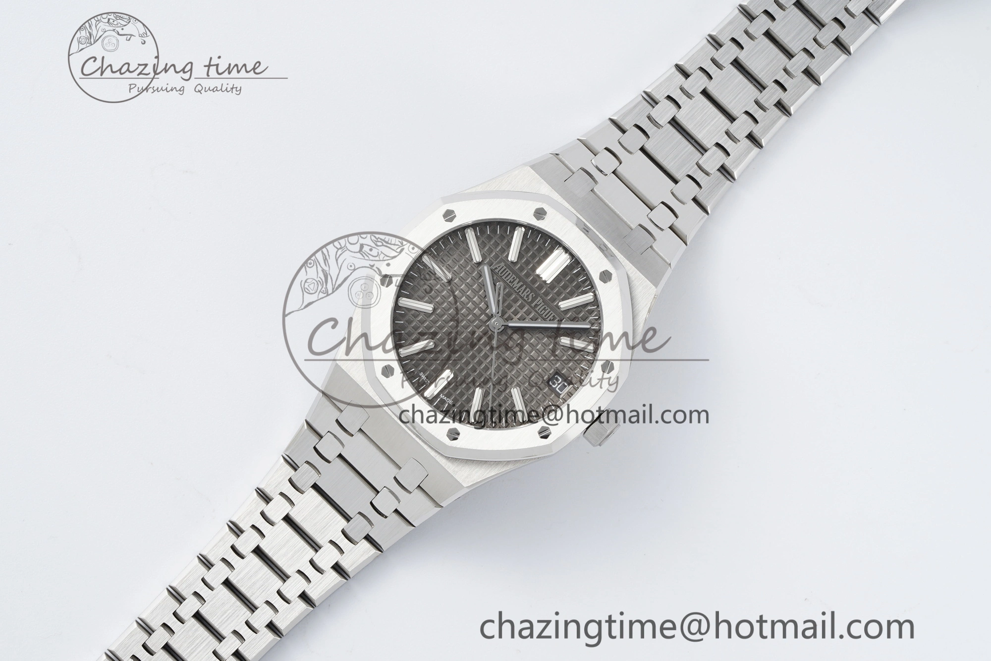 Supportive Royal Oak 41mm 15510 “50th Anniversary” SS ZF 1:1 Best Edition Gray Textured Dial on SS Bracelet A 4660