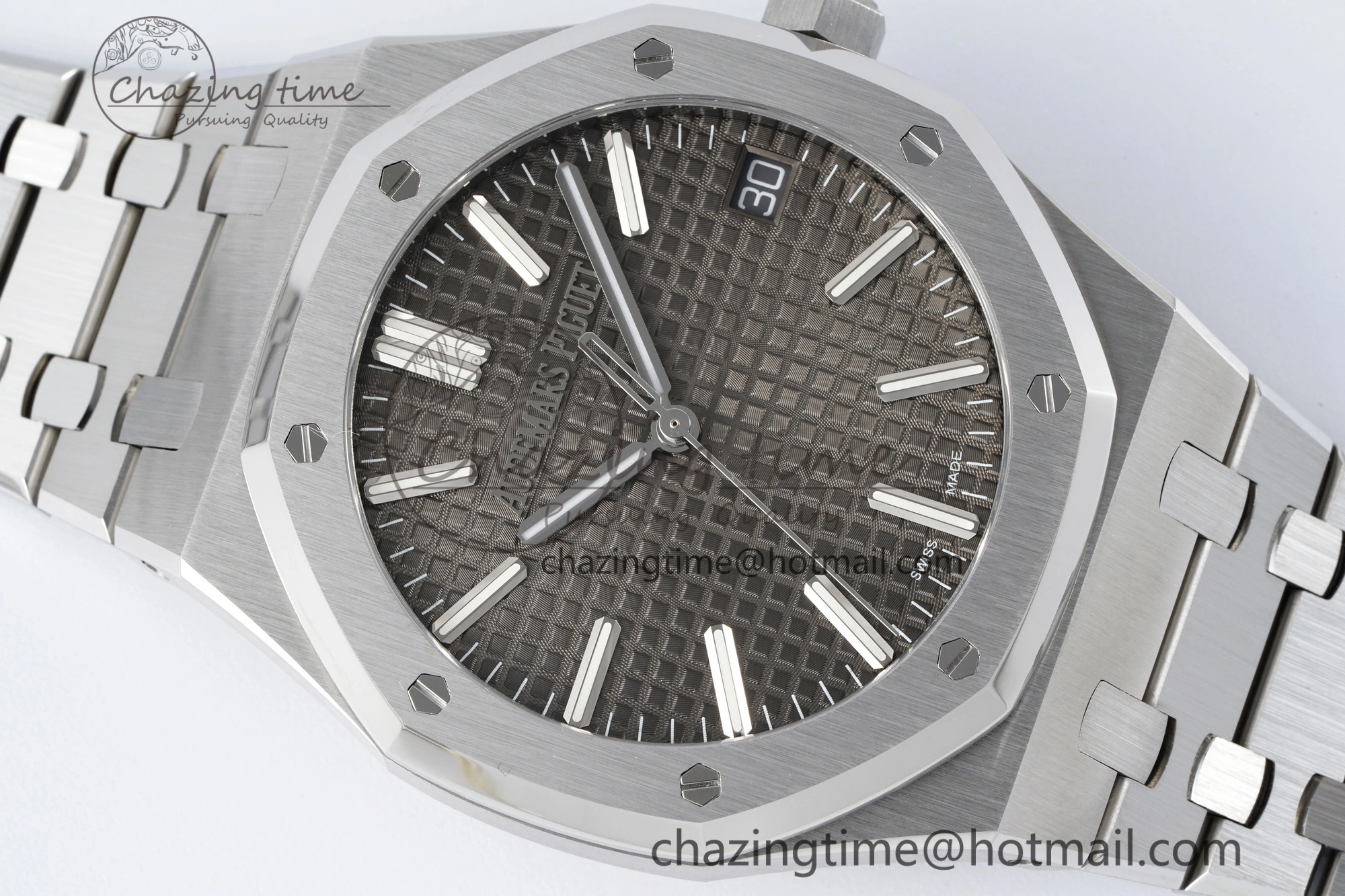 Supportive Royal Oak 41mm 15510 “50th Anniversary” SS ZF 1:1 Best Edition Gray Textured Dial on SS Bracelet A 4660
