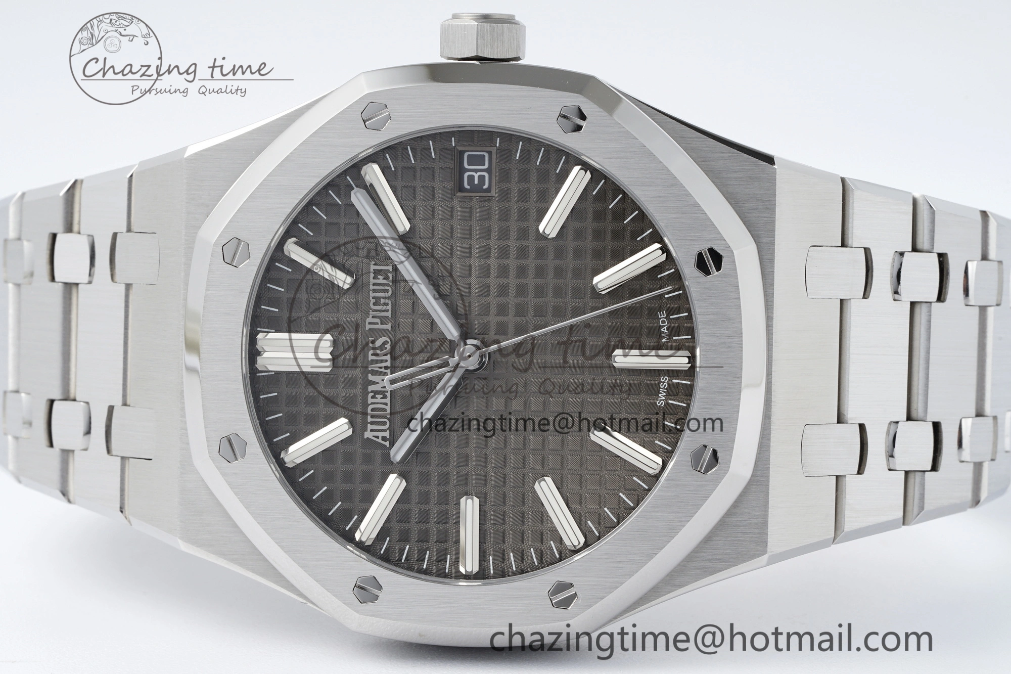 Supportive Royal Oak 41mm 15510 “50th Anniversary” SS ZF 1:1 Best Edition Gray Textured Dial on SS Bracelet A 4660