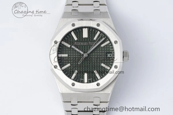 Royal Oak 41mm 15510 “50th Anniversary” SS ZF 1:1 Best Edition Green Textured Dial on SS Bracelet A Efficient 4661