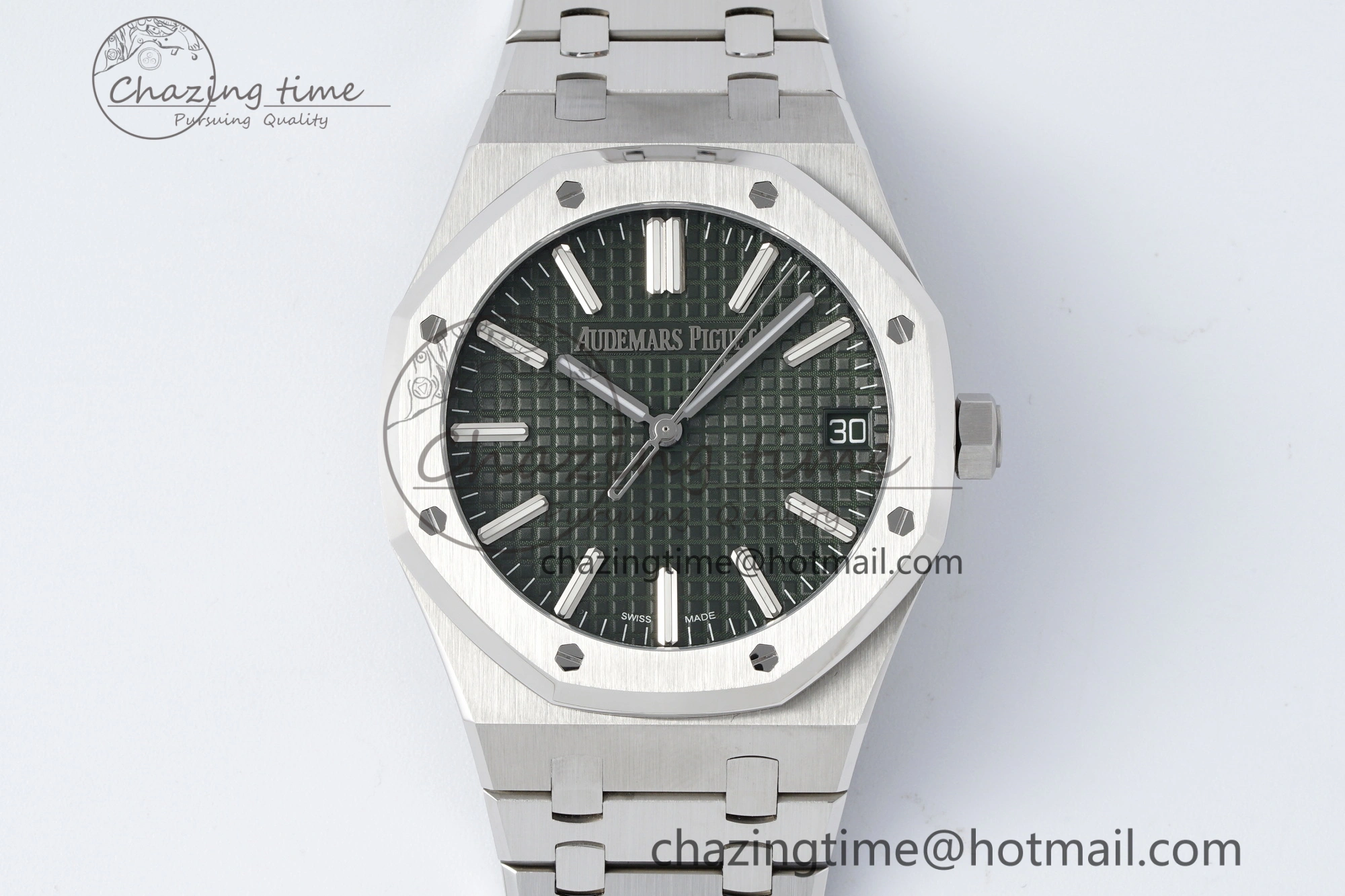 Royal Oak 41mm 15510 “50th Anniversary” SS ZF 1:1 Best Edition Green Textured Dial on SS Bracelet A Efficient 4661