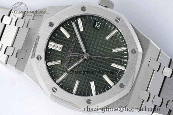 Royal Oak 41mm 15510 “50th Anniversary” SS ZF 1:1 Best Edition Green Textured Dial on SS Bracelet A Efficient 4661