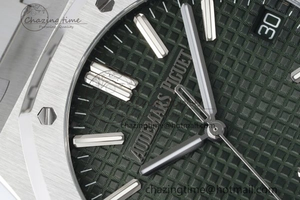 Royal Oak 41mm 15510 “50th Anniversary” SS ZF 1:1 Best Edition Green Textured Dial on SS Bracelet A Efficient 4661