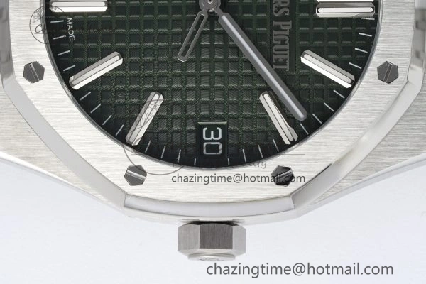 Royal Oak 41mm 15510 “50th Anniversary” SS ZF 1:1 Best Edition Green Textured Dial on SS Bracelet A Efficient 4661