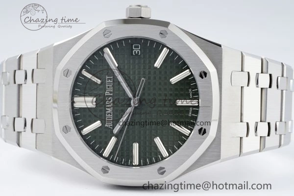Royal Oak 41mm 15510 “50th Anniversary” SS ZF 1:1 Best Edition Green Textured Dial on SS Bracelet A Efficient 4661