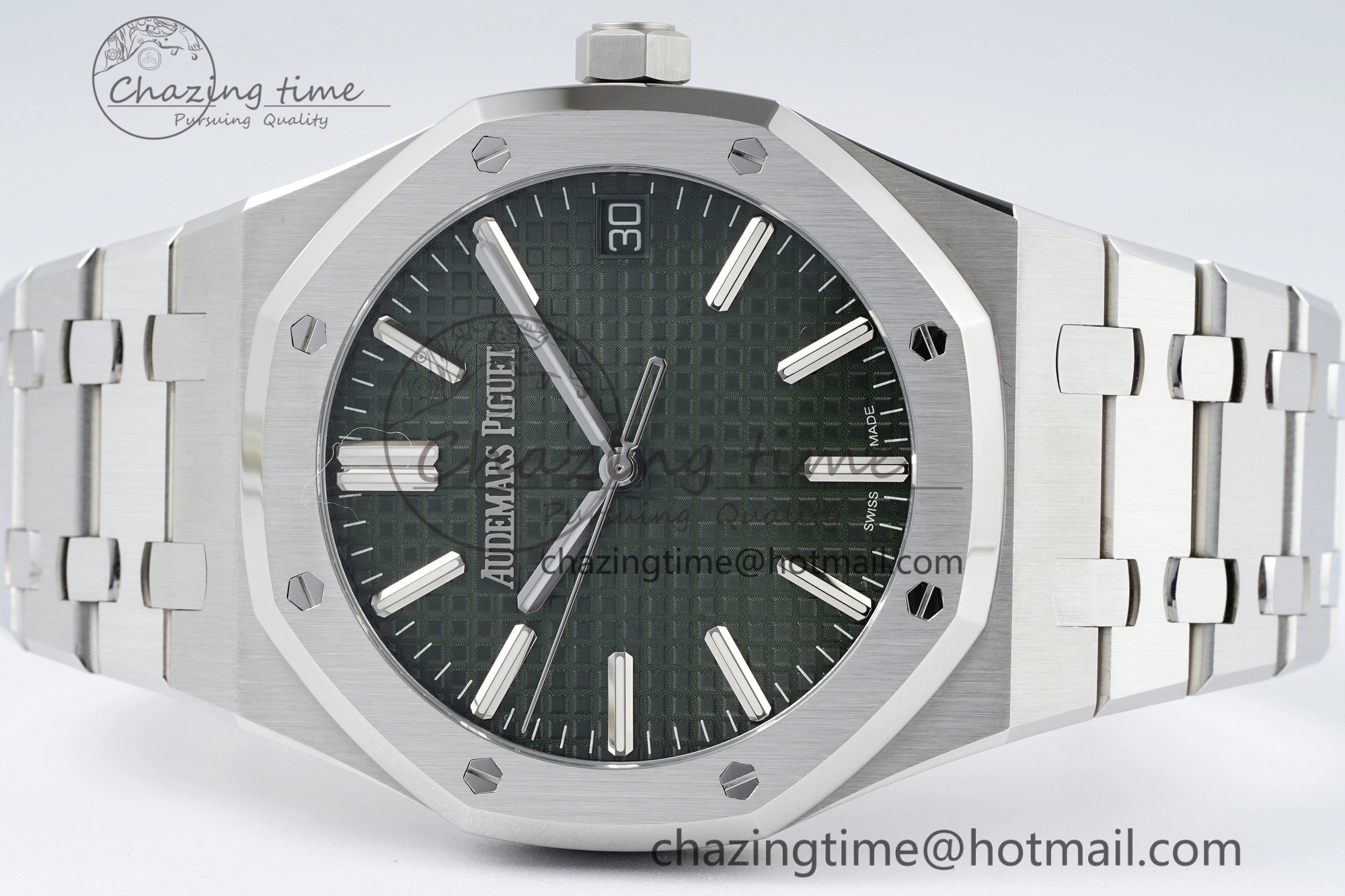 Royal Oak 41mm 15510 “50th Anniversary” SS ZF 1:1 Best Edition Green Textured Dial on SS Bracelet A Efficient 4661