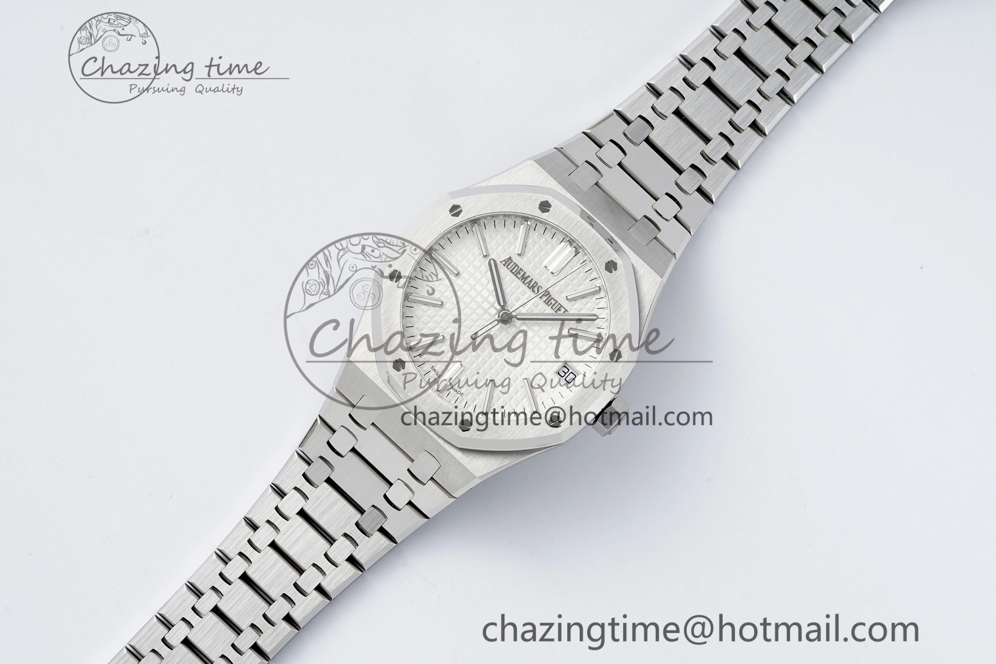 Contemporary Royal Oak 41mm 15510 “50th Anniversary” SS ZF 1:1 Best Edition White Textured Dial on SS Bracelet A 4663