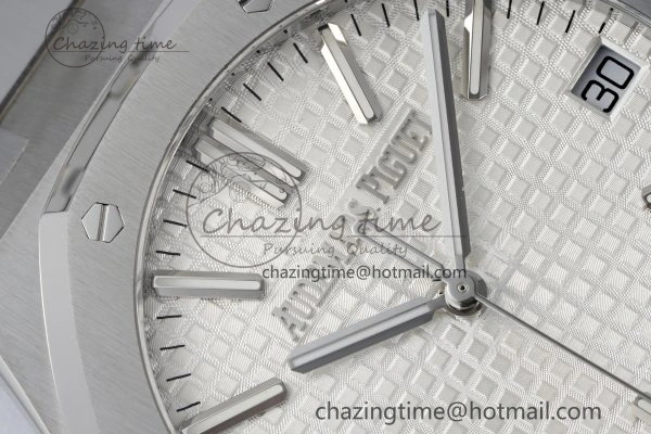 Contemporary Royal Oak 41mm 15510 “50th Anniversary” SS ZF 1:1 Best Edition White Textured Dial on SS Bracelet A 4663