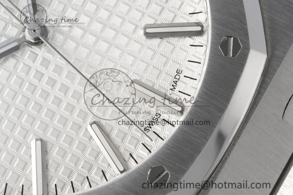 Contemporary Royal Oak 41mm 15510 “50th Anniversary” SS ZF 1:1 Best Edition White Textured Dial on SS Bracelet A 4663