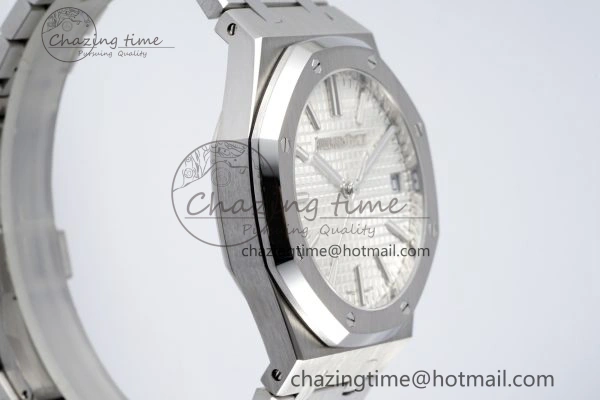 Contemporary Royal Oak 41mm 15510 “50th Anniversary” SS ZF 1:1 Best Edition White Textured Dial on SS Bracelet A 4663