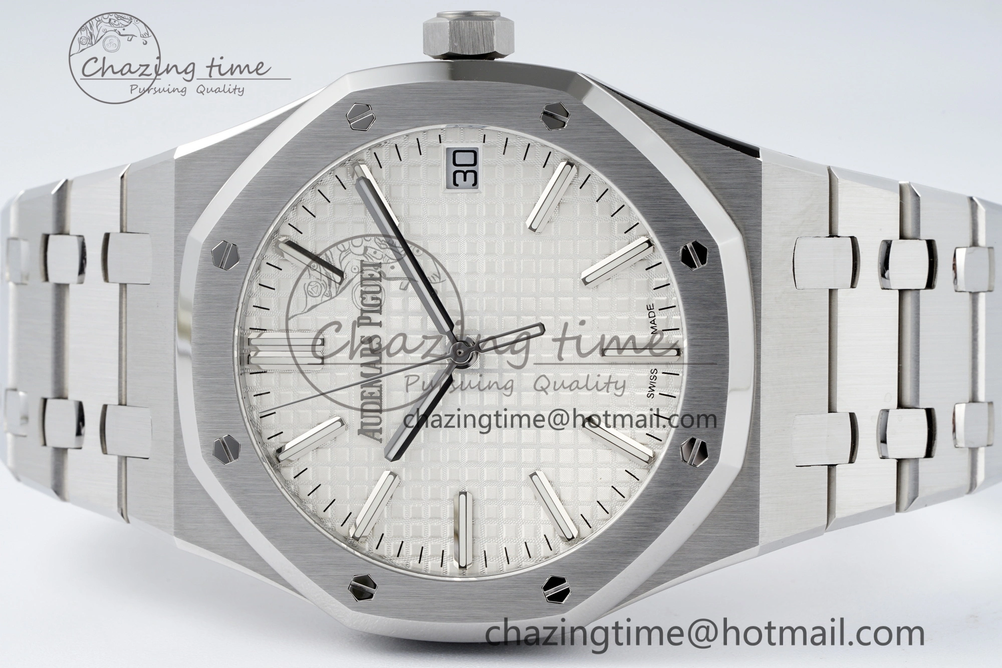 Contemporary Royal Oak 41mm 15510 “50th Anniversary” SS ZF 1:1 Best Edition White Textured Dial on SS Bracelet A 4663