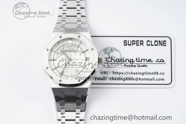 Contemporary Royal Oak 41mm 15510 “50th Anniversary” SS ZF 1:1 Best Edition White Textured Dial on SS Bracelet A 4663