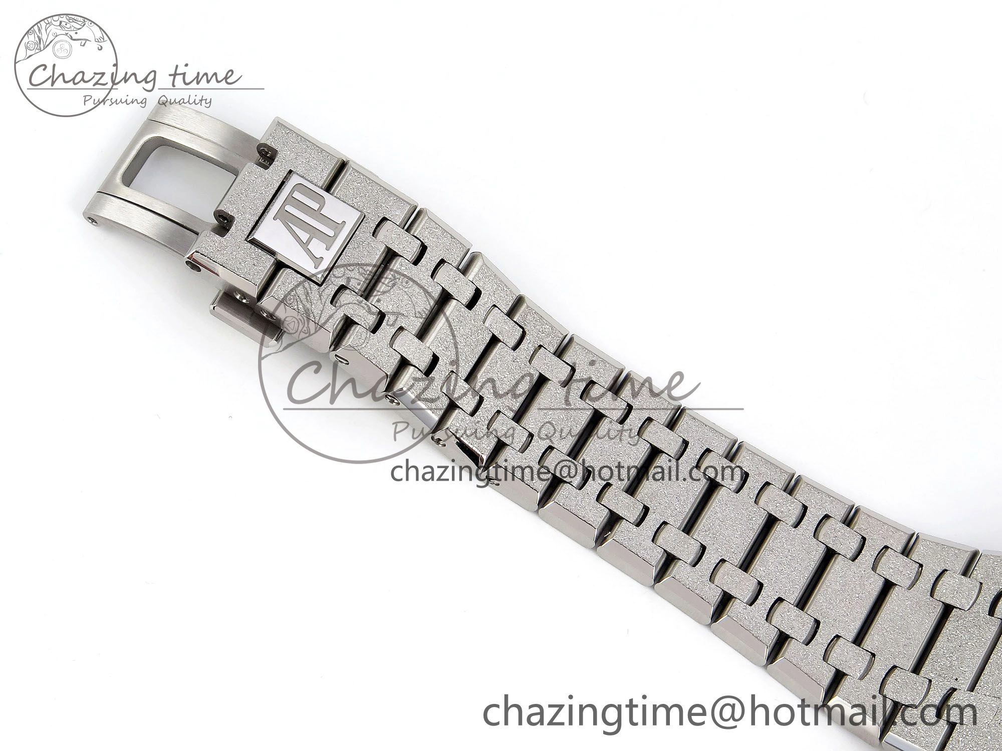 Comfortable Royal Oak 41mm 15510 Frosted SS APSF 1:1 Best Edition Black Textured Dial on SS Bracelet SA4302 Super Clone 4416