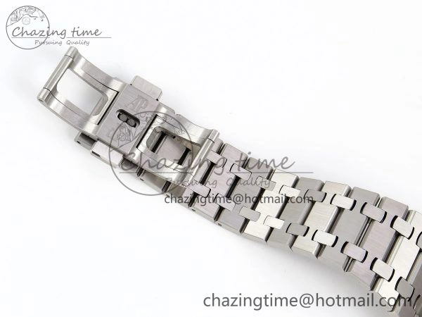 Comfortable Royal Oak 41mm 15510 Frosted SS APSF 1:1 Best Edition Black Textured Dial on SS Bracelet SA4302 Super Clone 4416