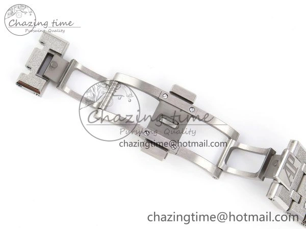 Comfortable Royal Oak 41mm 15510 Frosted SS APSF 1:1 Best Edition Black Textured Dial on SS Bracelet SA4302 Super Clone 4416