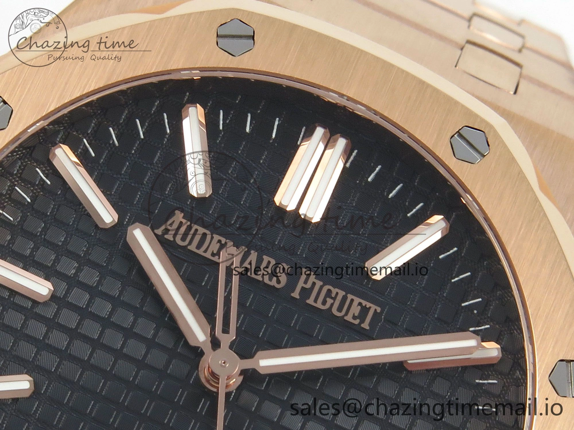 Packable Royal Oak 41mm 15510 RG RSF 1:1 Best Edition Black Dial on RG Bracelet SA4302 Super Clone 4218