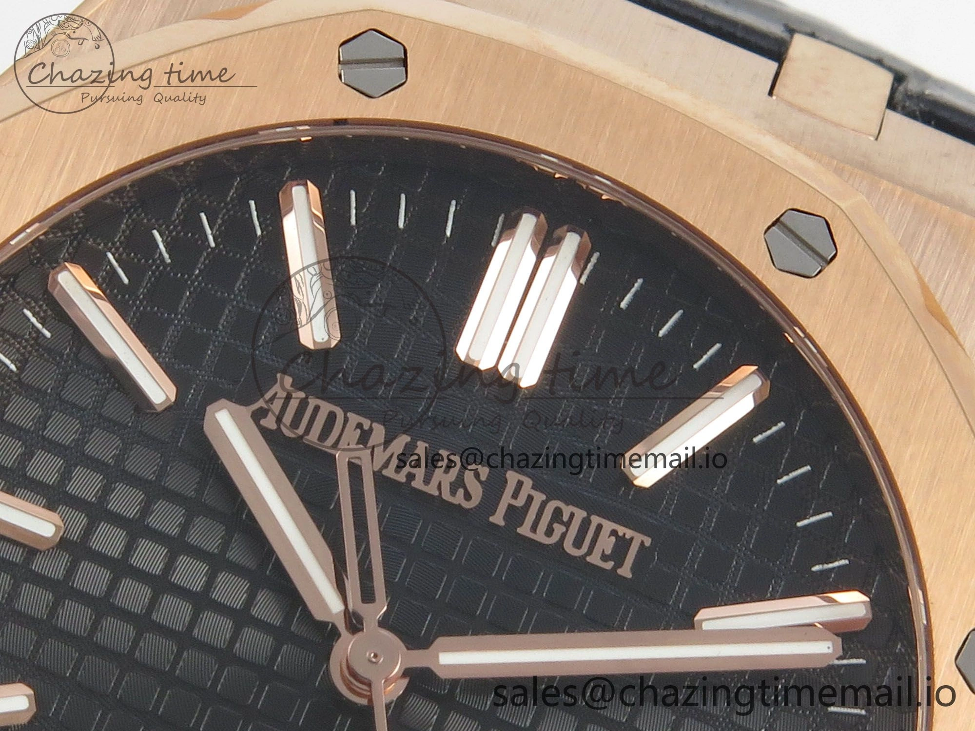HighPerformance Royal Oak 41mm 15510 RG RSF 1:1 Best Edition Blue Dial on Black leather strap SA4302 Super Clone 4216