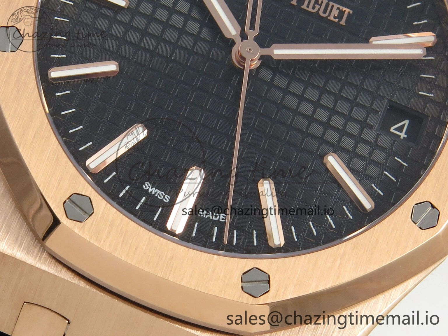 HighPerformance Royal Oak 41mm 15510 RG RSF 1:1 Best Edition Blue Dial on Black leather strap SA4302 Super Clone 4216