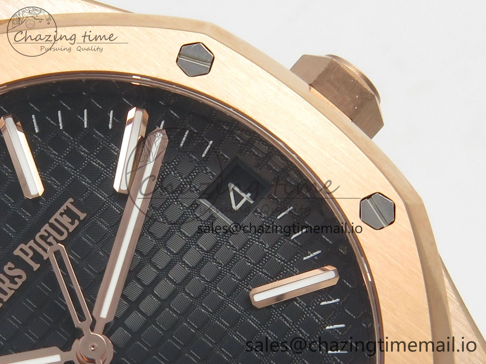 HighPerformance Royal Oak 41mm 15510 RG RSF 1:1 Best Edition Blue Dial on Black leather strap SA4302 Super Clone 4216