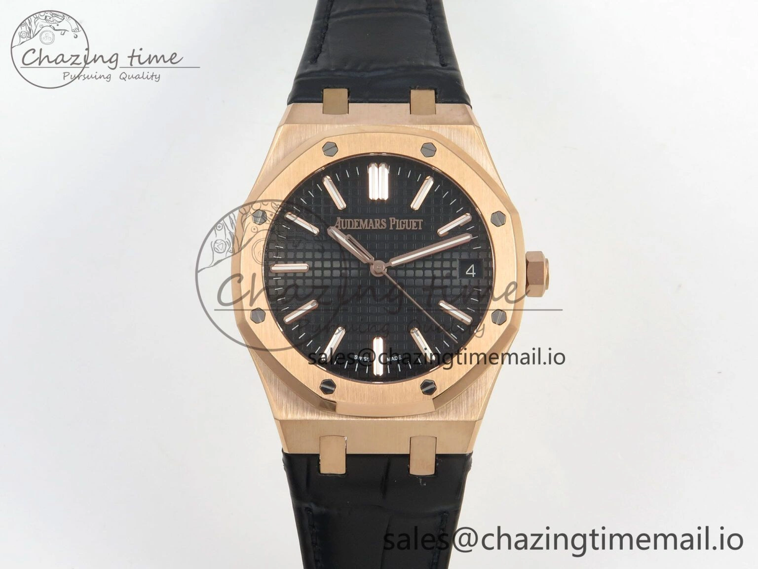 HighPerformance Royal Oak 41mm 15510 RG RSF 1:1 Best Edition Blue Dial on Black leather strap SA4302 Super Clone 4216