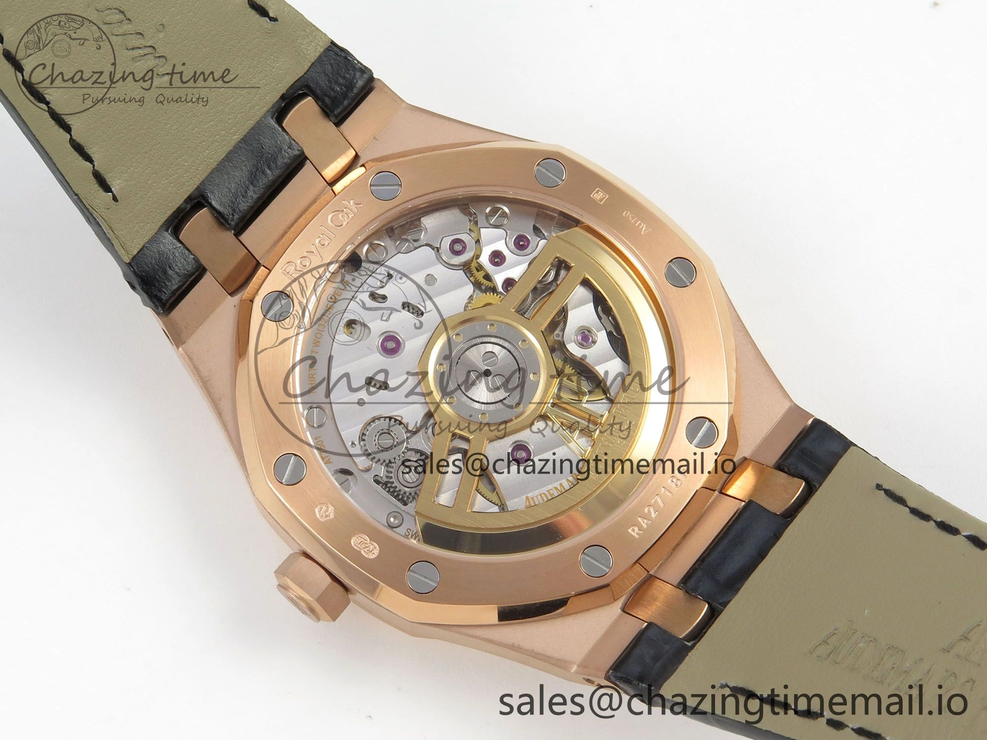 HighPerformance Royal Oak 41mm 15510 RG RSF 1:1 Best Edition Blue Dial on Black leather strap SA4302 Super Clone 4216