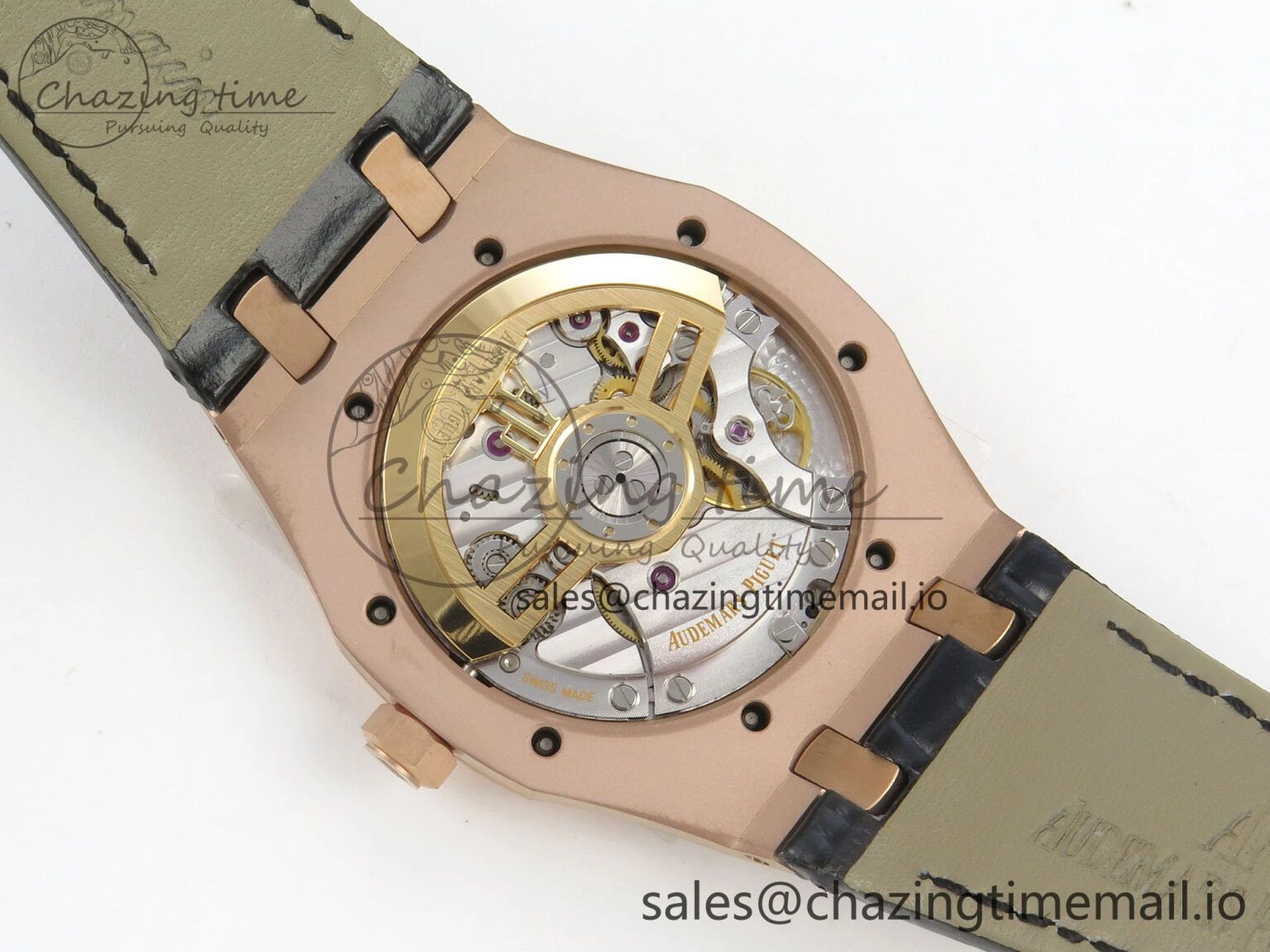 HighPerformance Royal Oak 41mm 15510 RG RSF 1:1 Best Edition Blue Dial on Black leather strap SA4302 Super Clone 4216