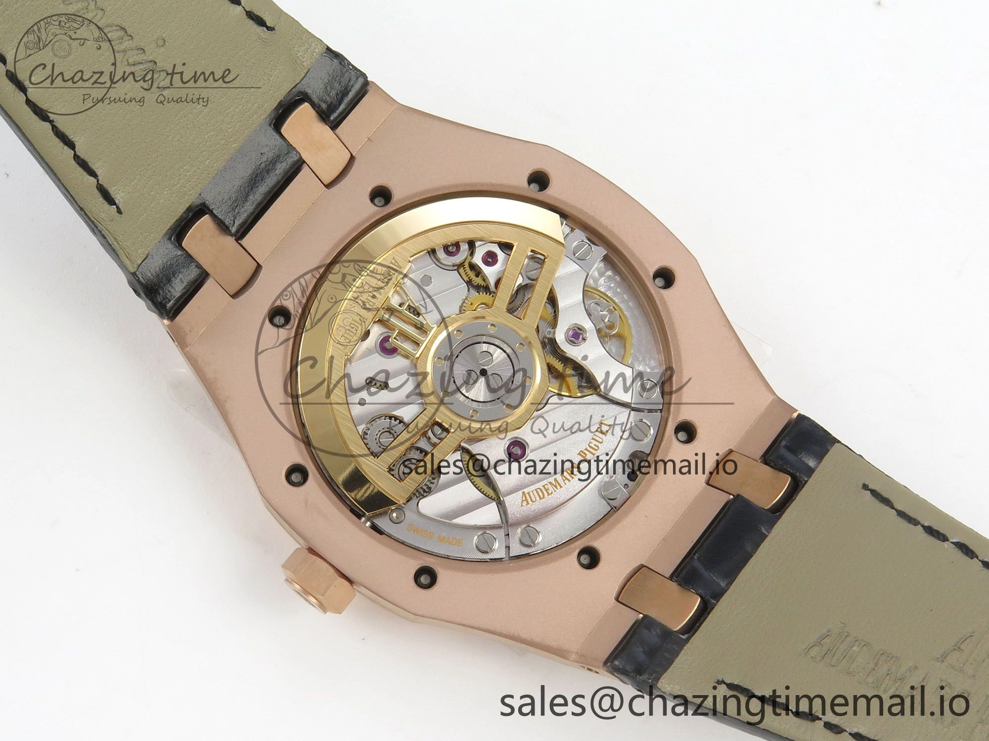 HighPerformance Royal Oak 41mm 15510 RG RSF 1:1 Best Edition Blue Dial on Black leather strap SA4302 Super Clone 4216