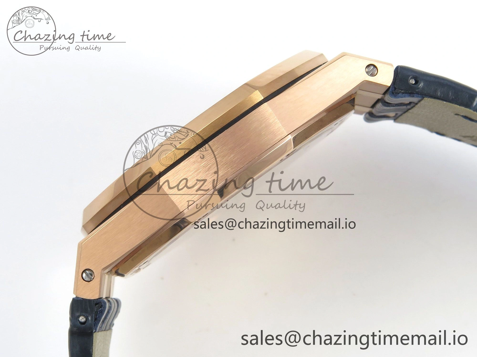 HighQuality Royal Oak 41mm 15510 RG RSF 1:1 Best Edition Blue Dial on Blue leather strap SA4302 Super Clone 4214