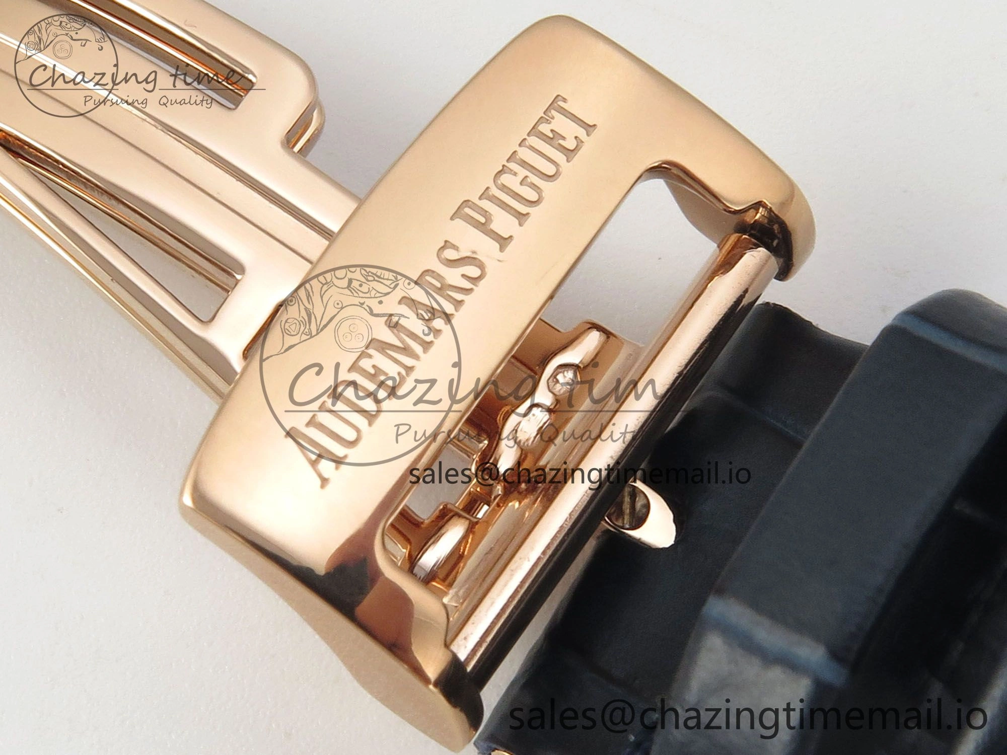 HighQuality Royal Oak 41mm 15510 RG RSF 1:1 Best Edition Blue Dial on Blue leather strap SA4302 Super Clone 4214
