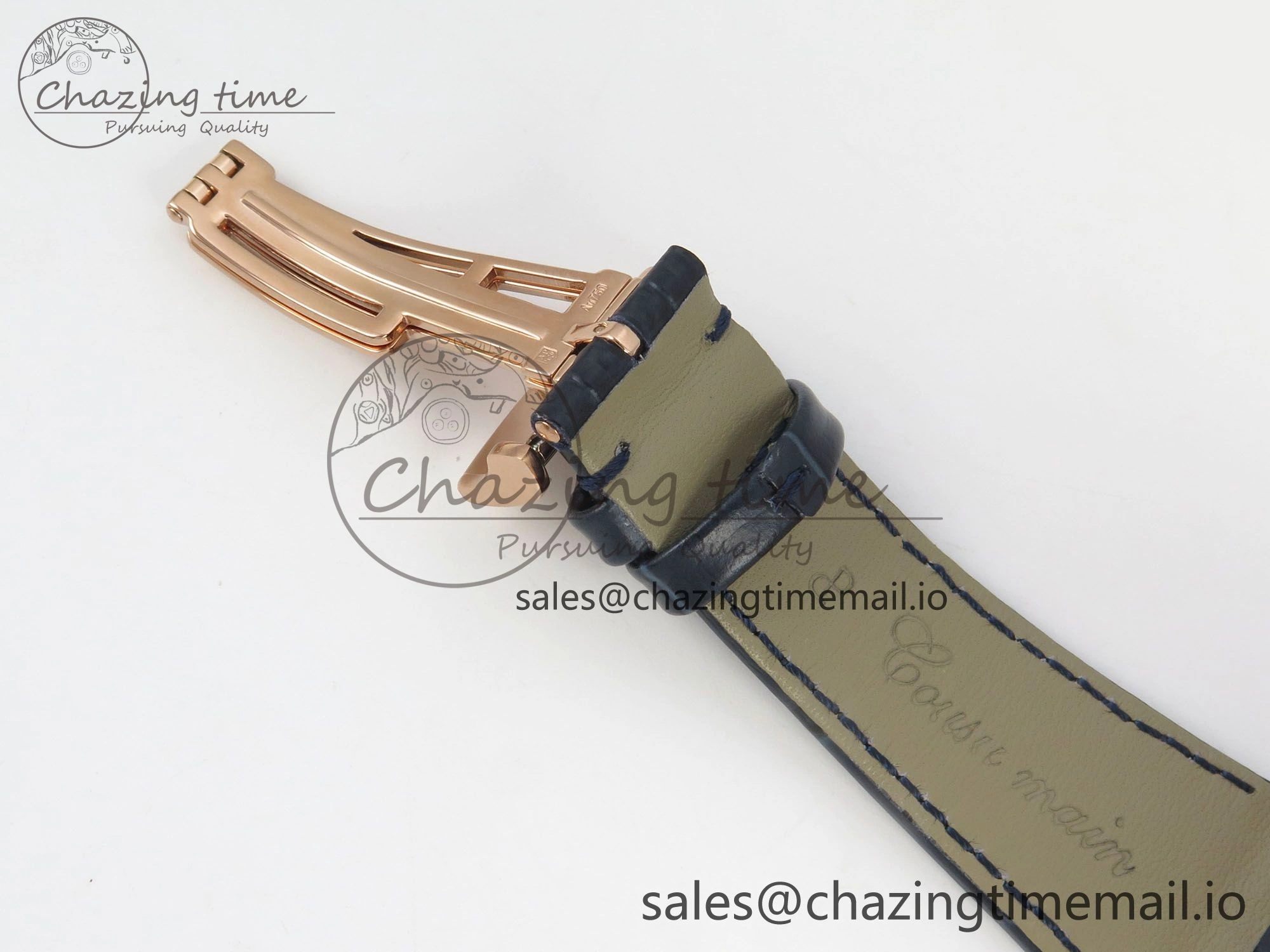 HighQuality Royal Oak 41mm 15510 RG RSF 1:1 Best Edition Blue Dial on Blue leather strap SA4302 Super Clone 4214