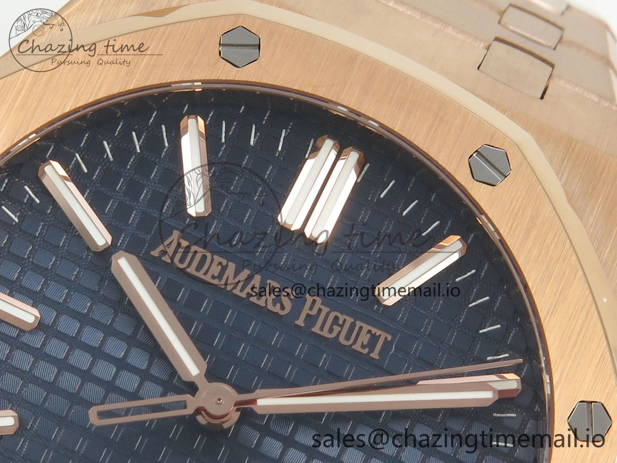 Royal Oak 41mm 15510 RG RSF 1:1 Best Edition Blue Dial on RG Bracelet SA4302 Super Clone Packable 4217