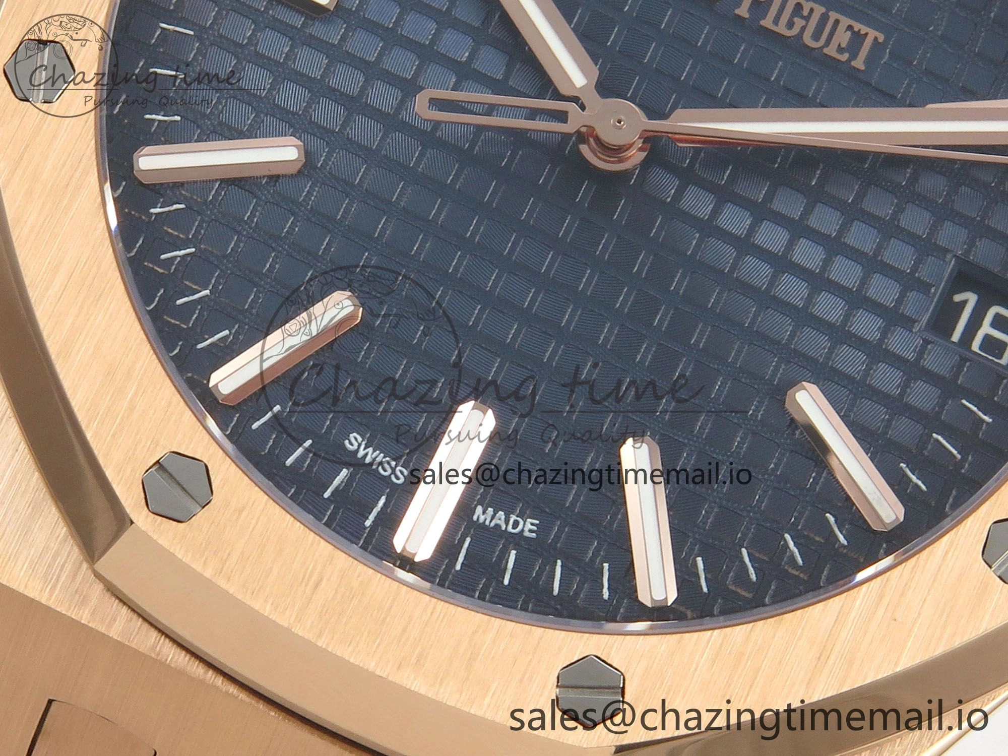 Royal Oak 41mm 15510 RG RSF 1:1 Best Edition Blue Dial on RG Bracelet SA4302 Super Clone Packable 4217