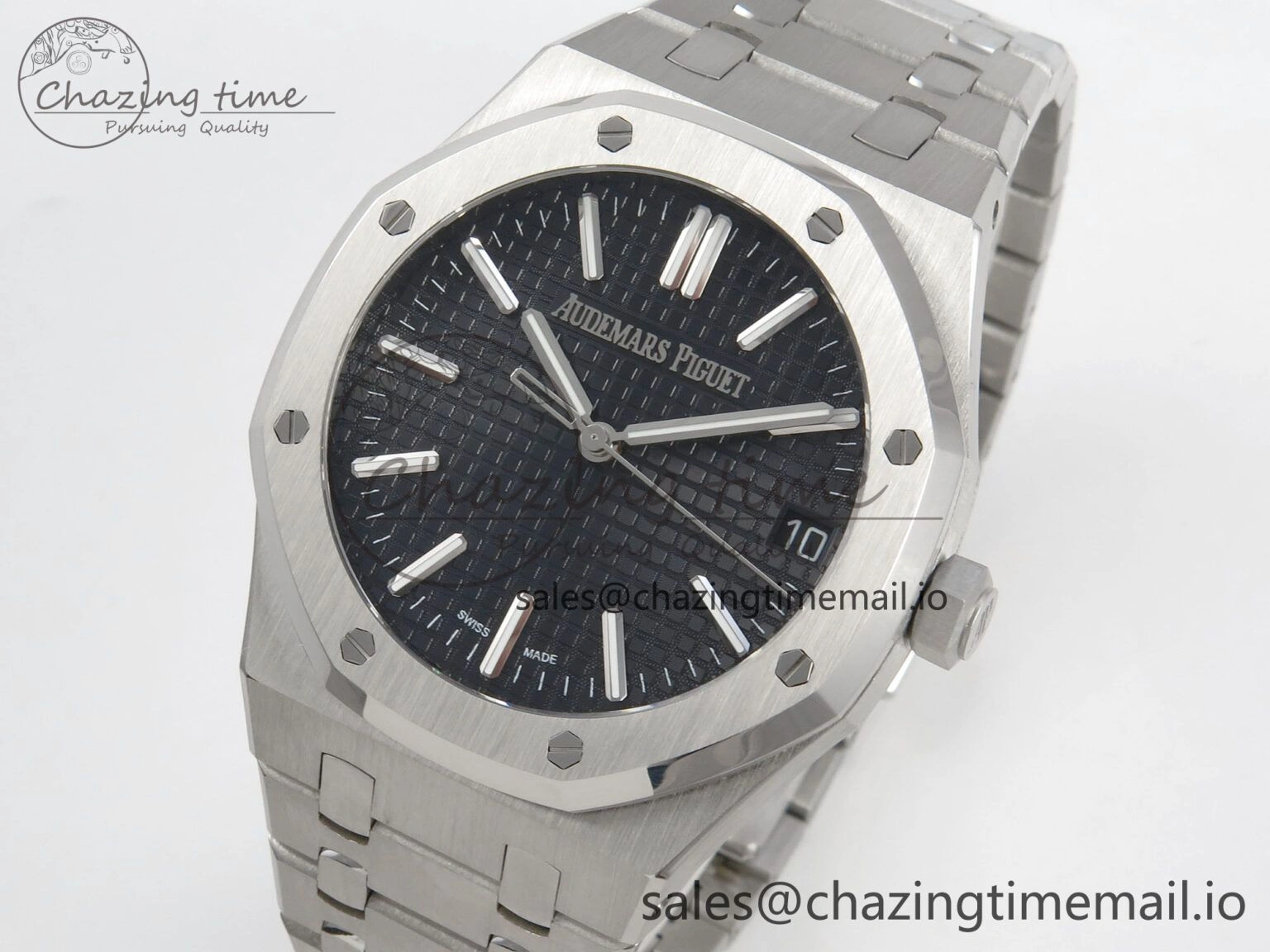 Affordable Royal Oak 41mm 15510 SS RSF 1:1 Best Edition Black Dial on SS Bracelet SA4302 Super Clone 4219