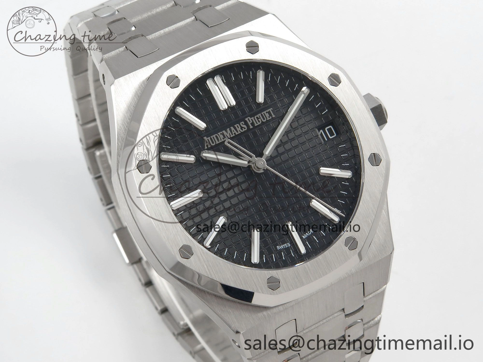 Affordable Royal Oak 41mm 15510 SS RSF 1:1 Best Edition Black Dial on SS Bracelet SA4302 Super Clone 4219
