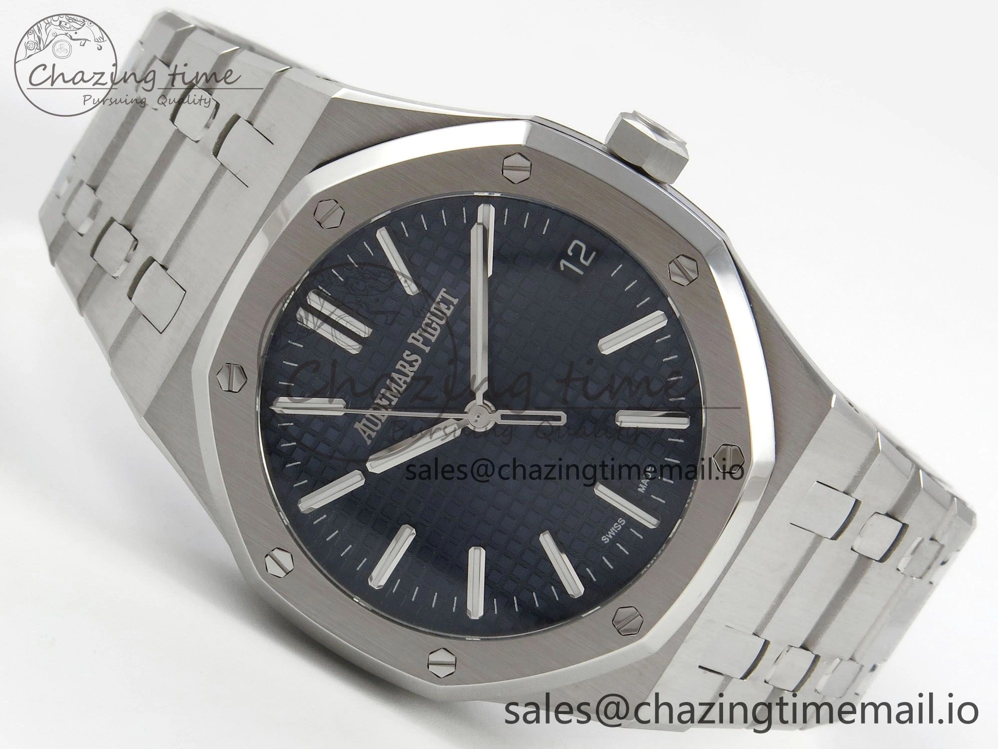 Royal Oak 41mm 15510 SS RSF 1:1 Best Edition Blue Dial on SS Bracelet SA4302 Super Clone MoistureWicking 4220